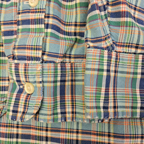 Ralph Lauren Long Sleeve Button Up Casual Shirt Size M Plaid Subtle Distressed - Picture 8 of 9